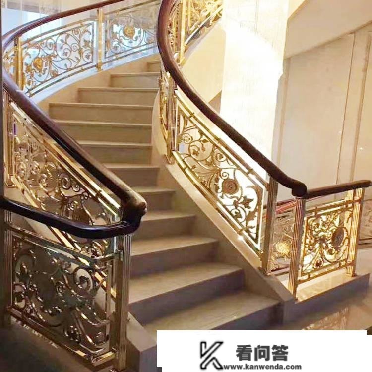 中式红古铜雕琢私家独栋别墅仿古铜楼梯护栏定造