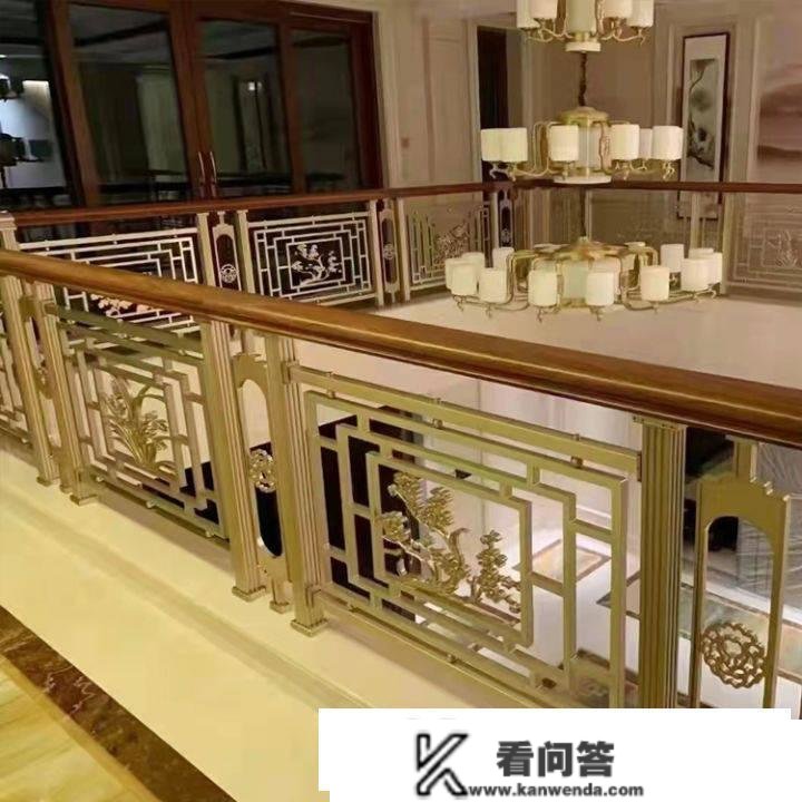中式红古铜雕琢私家独栋别墅仿古铜楼梯护栏定造