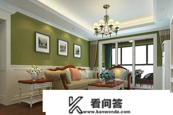 109平米简欧气概，绿色做为主色彩，使得整个空间愈加生动活泼
