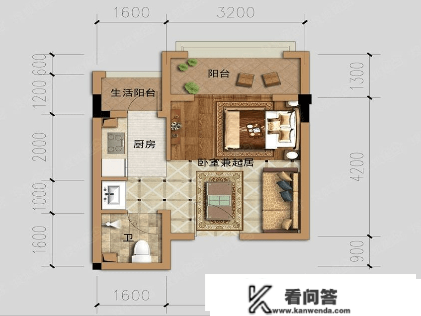 51平现代风一居室温馨清洁，超喜好的小家