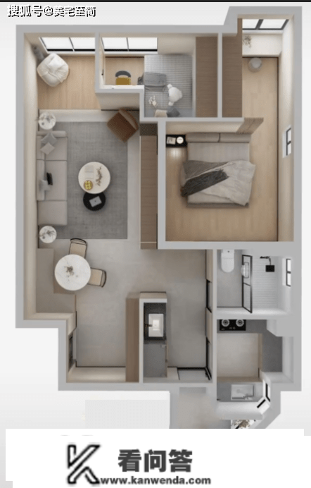 一居室巧妙改两居，户型紧凑优化合理更好住。