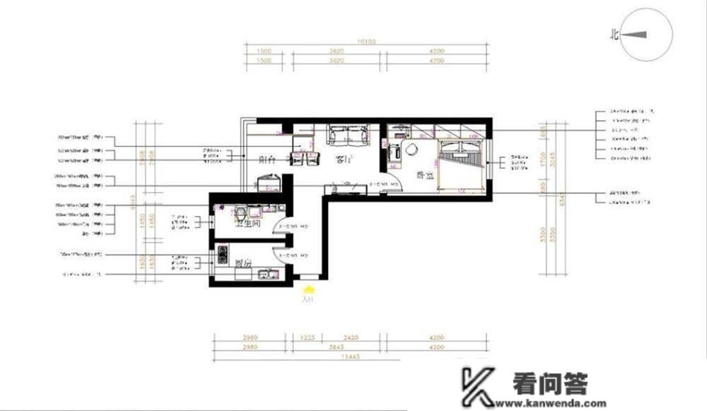 52平奶咖风现代一居室，布景墙用暖橘色挂画做衬托