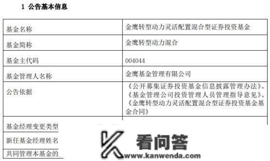 金鹰转型动力混合增聘基金司理杨凡 去年跌47%