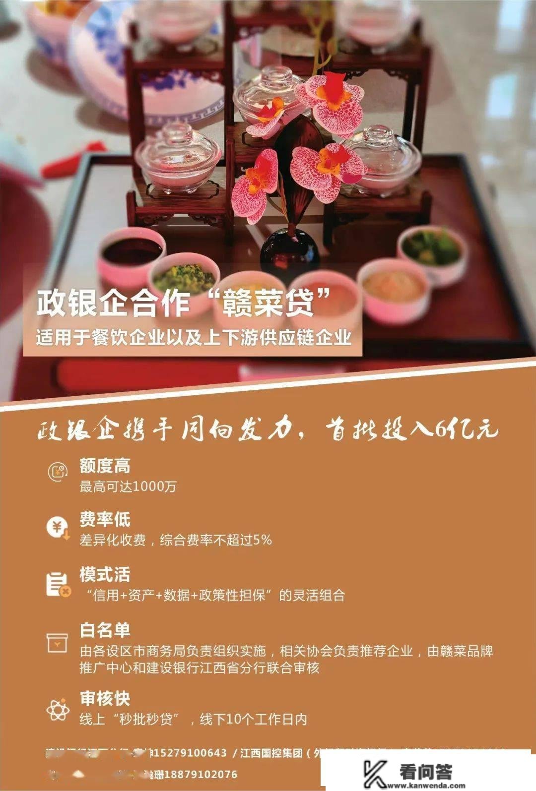 “赣菜贷”，撑持餐饮企业快速低成本融资！