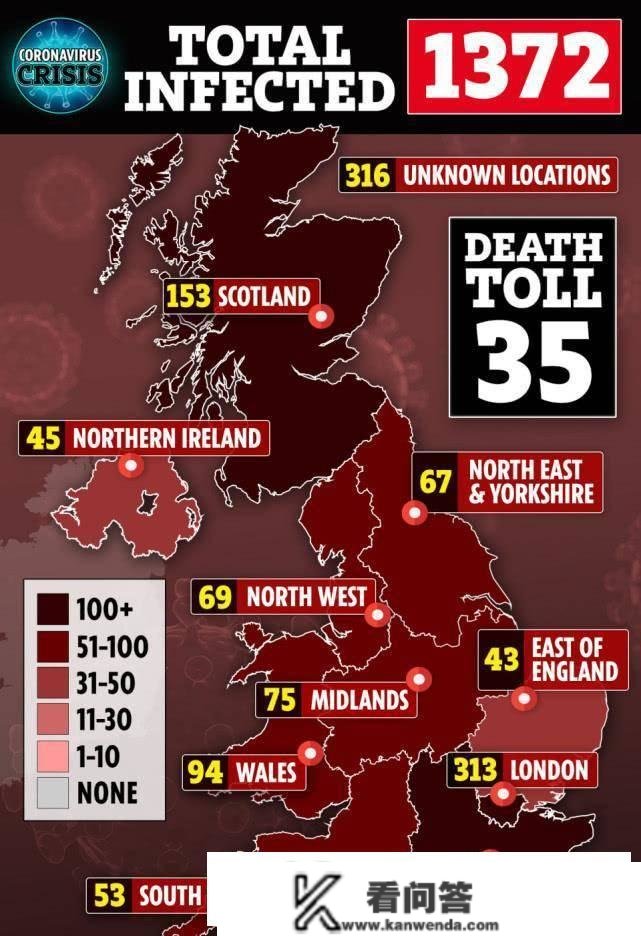 英国卫生文件泄露：英国或将有790万人住院，超30万人灭亡