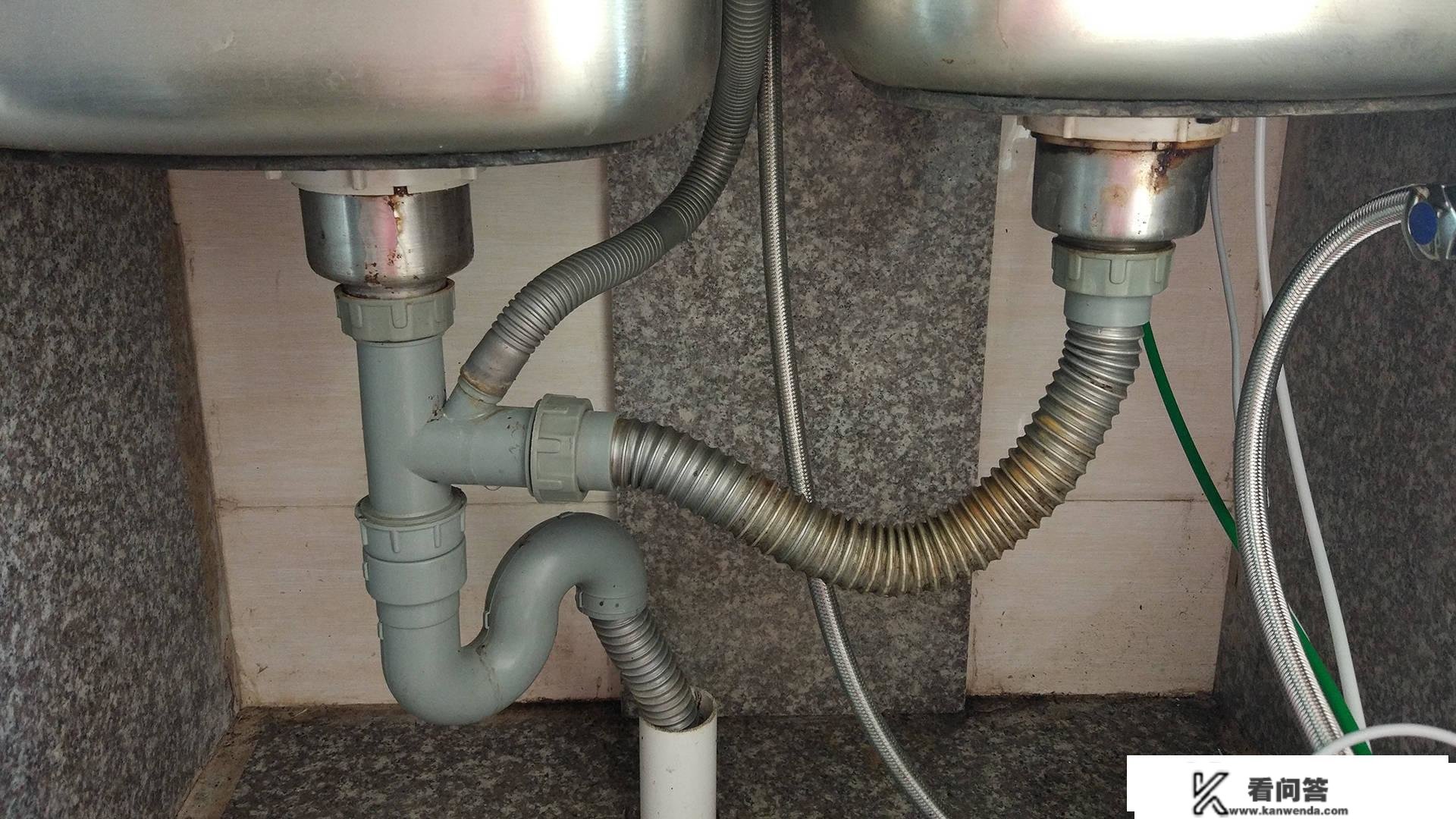 潜水艇多层防水双洗菜盆CSQ-12下水管套拆，彻底处理溢水问题