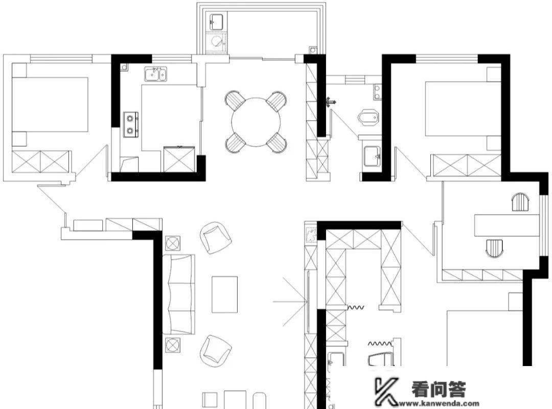 室内113平现代简约木色系四室