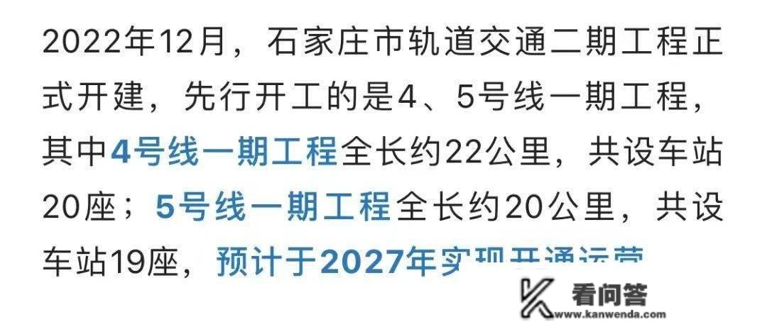 本年4月底开工！涉石家庄地铁1号线、6号线建立→