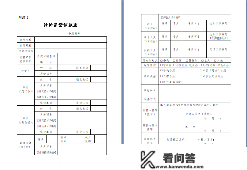 存案诊所应具备的前提