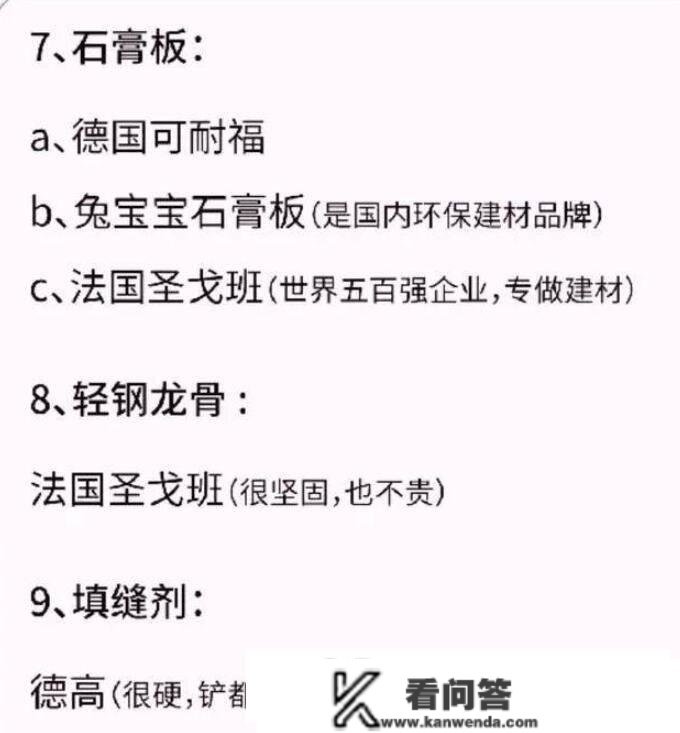 交房以后怎么做拆修？那一份全屋详细拆修主辅质料清单，附品牌！