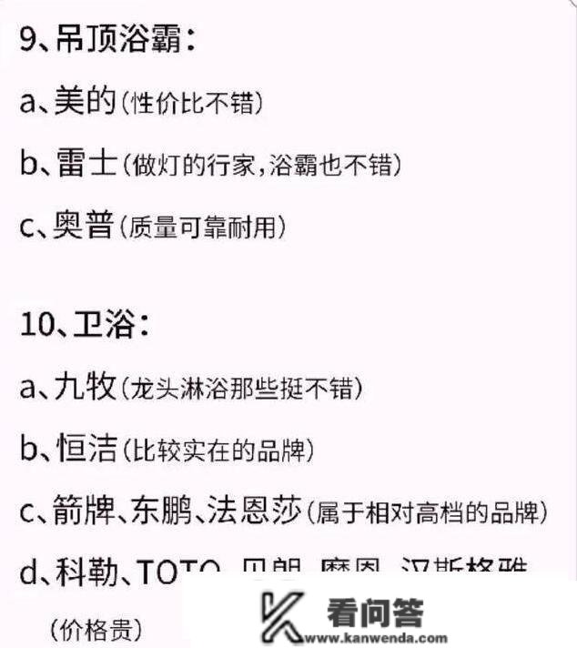 交房以后怎么做拆修？那一份全屋详细拆修主辅质料清单，附品牌！