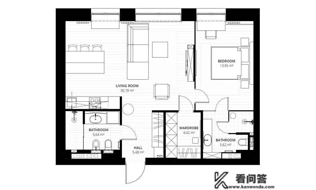 66㎡莫兰迪色小宅，LDK、玻璃隔绝距离、衣帽间...高级感十足！