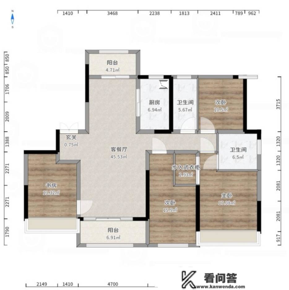 160平新客厅悬吊式简约吊顶，沙发墙做木量墙板很温馨