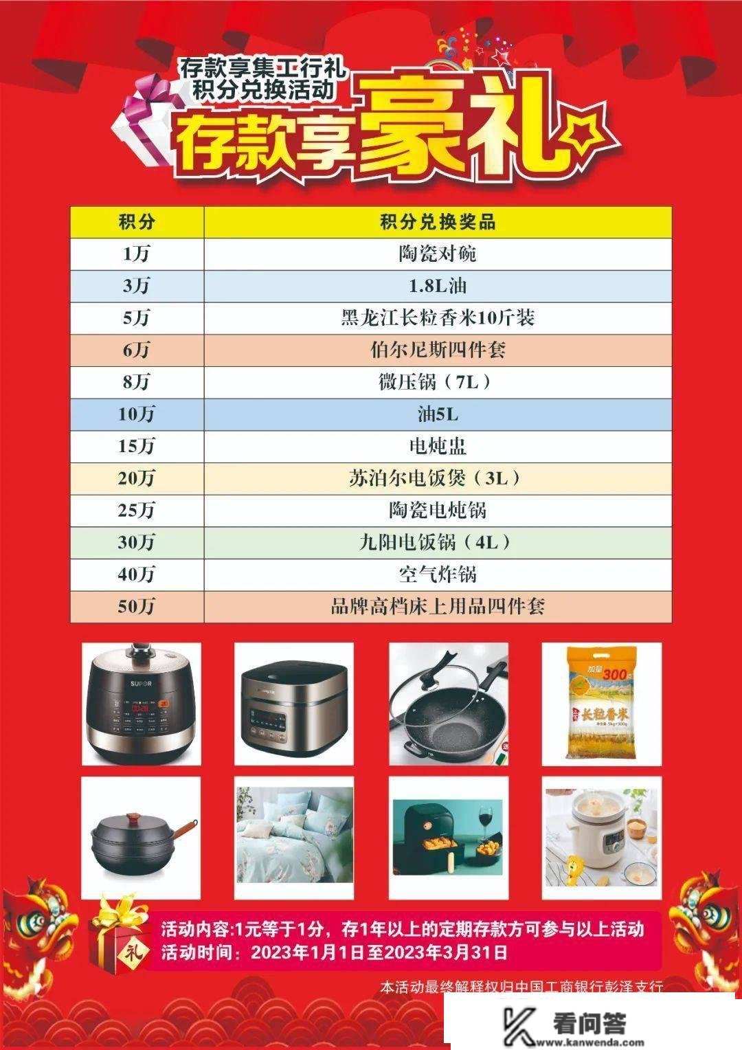 工商银行彭泽收行：存款享集工行礼 积分兑换活动起头啦