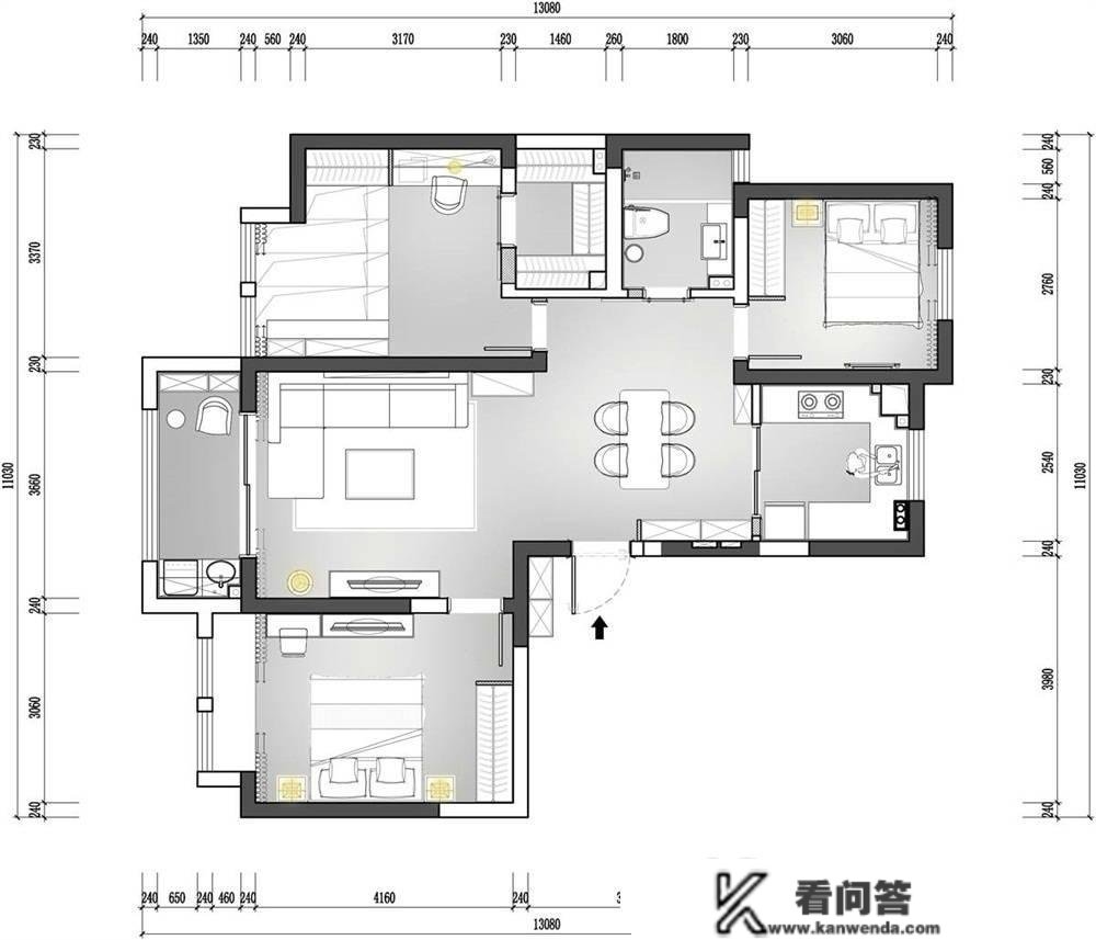 128平简欧风二居室,原木色地板加天蓝色沙发，客厅尽显温馨