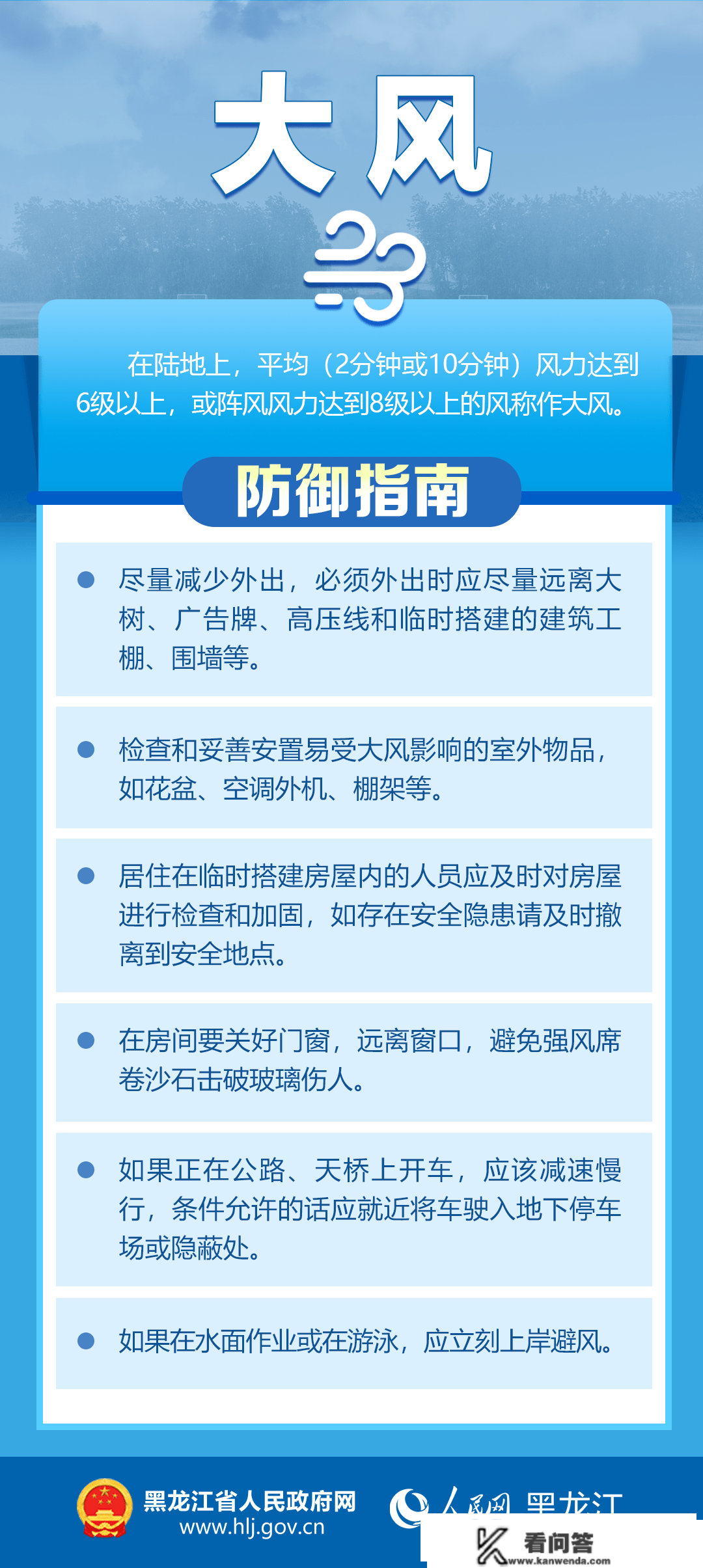 阵风7～8级！我省多地发布大风蓝色预警