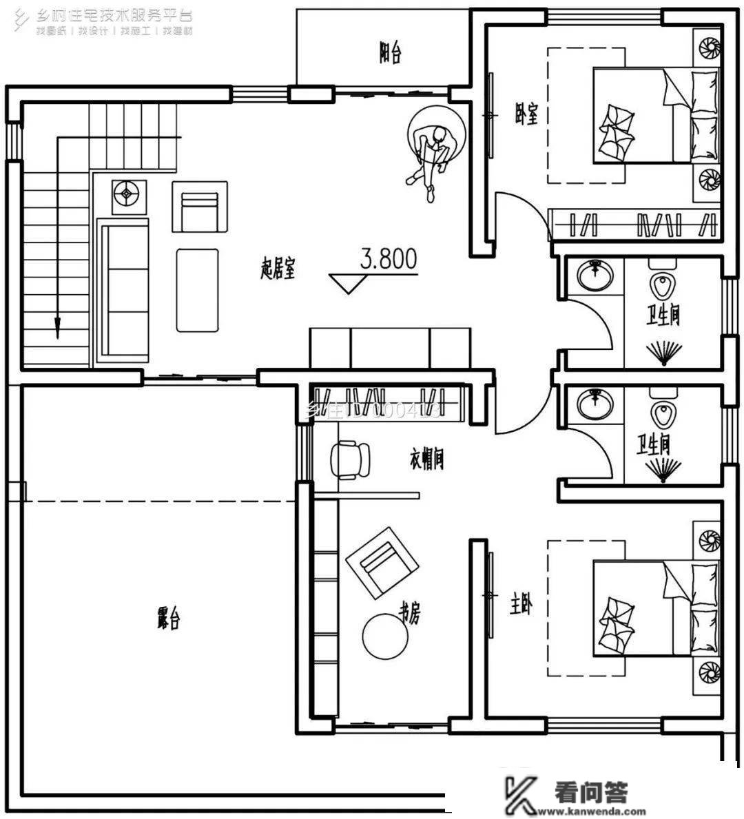 乡住平台精选8款二层别墅自建房，二层让家人有更多的活动空间