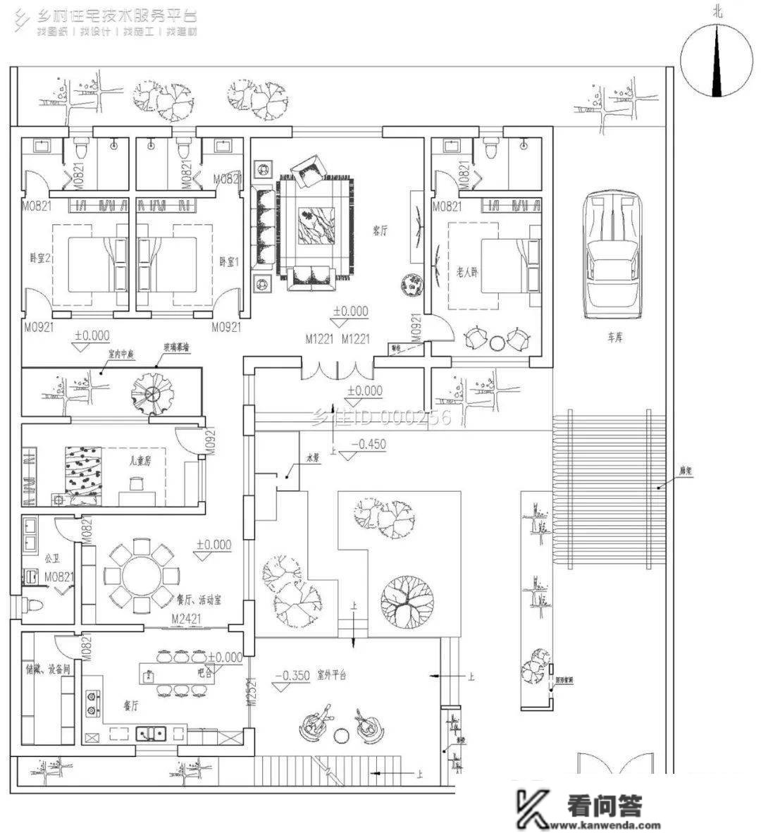 村落室第精选8款带天台别墅自建房设想图纸，在天台品茶赏景别有一番风味