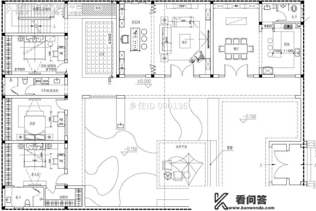 村落室第精选8款带天台别墅自建房设想图纸，在天台品茶赏景别有一番风味