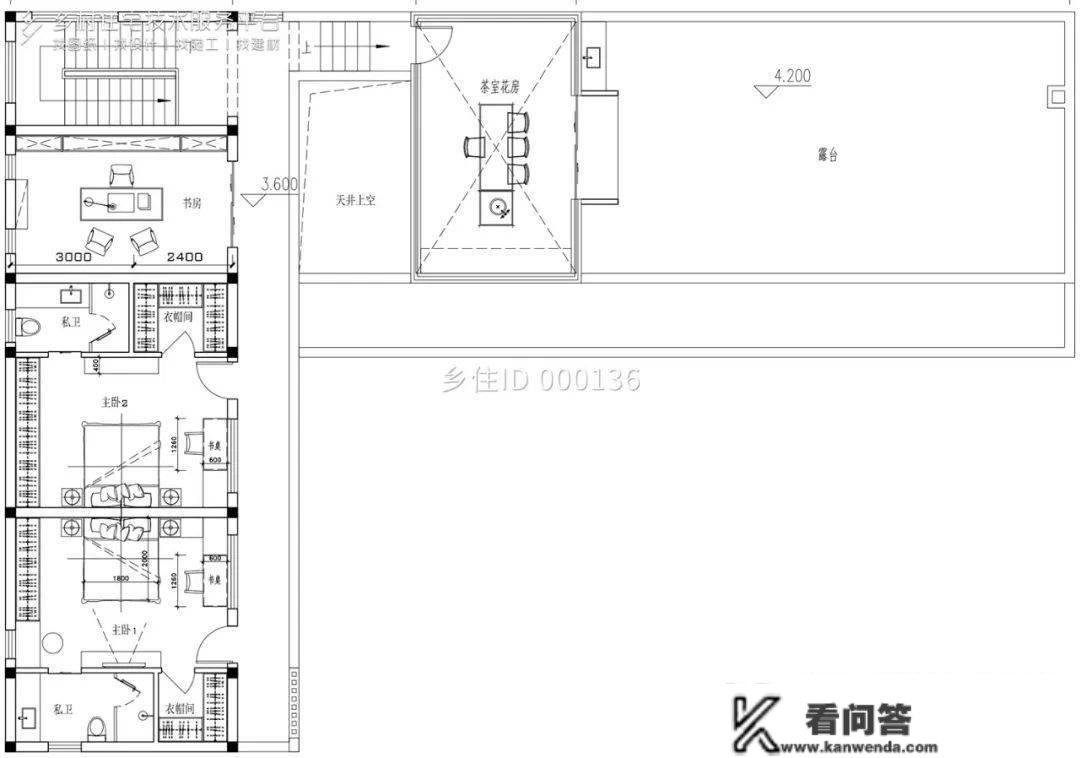 村落室第精选8款带天台别墅自建房设想图纸，在天台品茶赏景别有一番风味