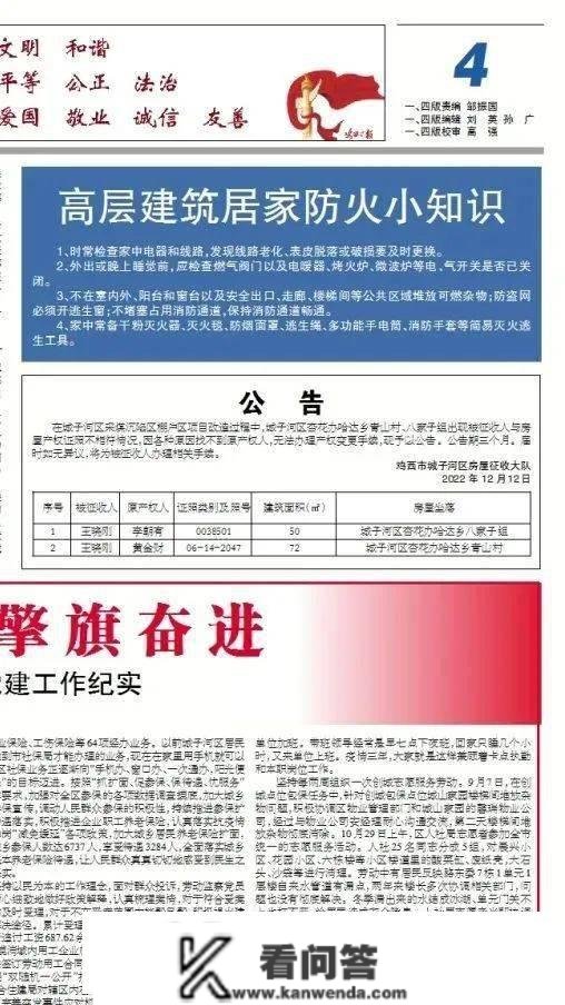 精心谋划 立异形式 || 鸡西市消防救援收队常态化开展高层室第消防宣布道育工做