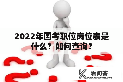 2022年国考职位岗位表是什么？如何查询？