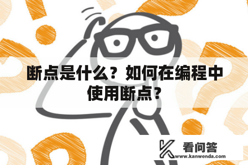 断点是什么？如何在编程中使用断点？