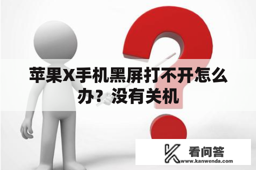 苹果X手机黑屏打不开怎么办？没有关机