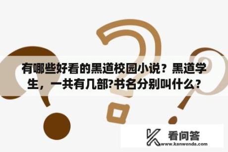 有哪些好看的黑道校园小说？黑道学生，一共有几部?书名分别叫什么？