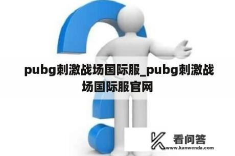  pubg刺激战场国际服_pubg刺激战场国际服官网