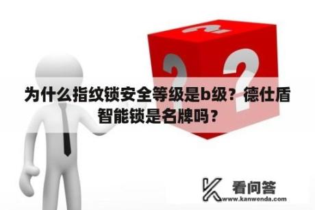 为什么指纹锁安全等级是b级？德仕盾智能锁是名牌吗？