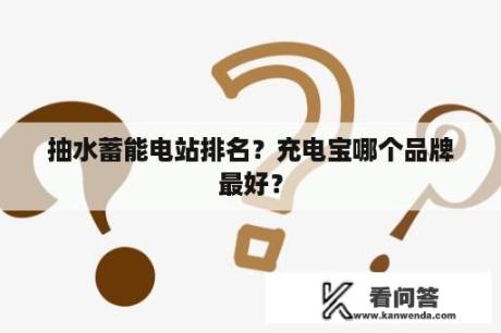 抽水蓄能电站排名？充电宝哪个品牌最好？