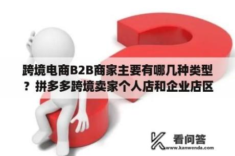 跨境电商B2B商家主要有哪几种类型？拼多多跨境卖家个人店和企业店区别？