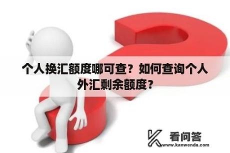 个人换汇额度哪可查？如何查询个人外汇剩余额度？