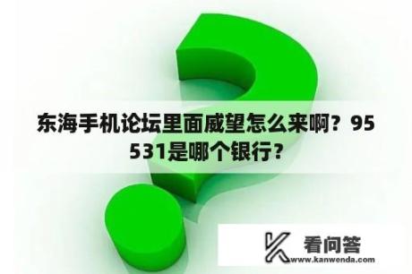 东海手机论坛里面威望怎么来啊？95531是哪个银行？