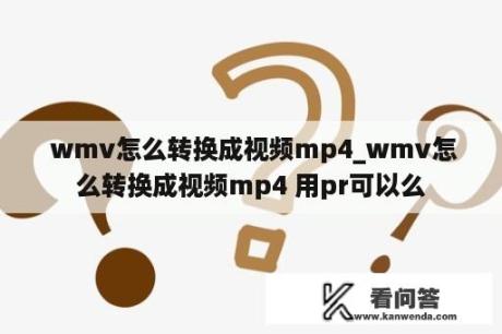  wmv怎么转换成视频mp4_wmv怎么转换成视频mp4 用pr可以么