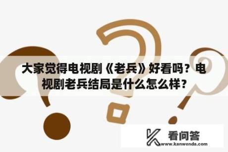 大家觉得电视剧《老兵》好看吗？电视剧老兵结局是什么怎么样？