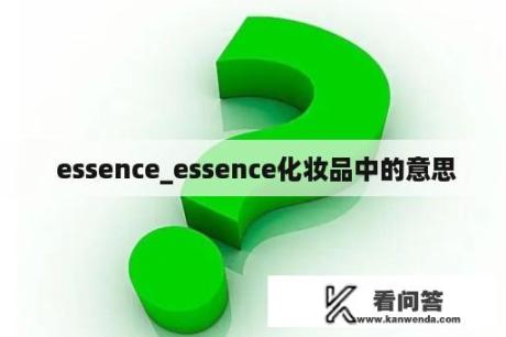  essence_essence化妆品中的意思