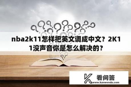 nba2k11怎样把英文调成中文？2K11没声音你是怎么解决的？