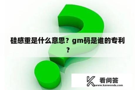 硅感重是什么意思？gm码是谁的专利？