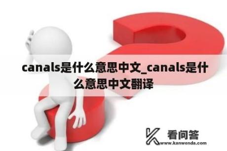  canals是什么意思中文_canals是什么意思中文翻译