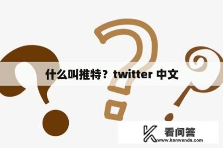 什么叫推特？twitter 中文