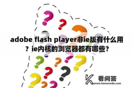 adobe flash player非ie版有什么用？ie内核的浏览器都有哪些？