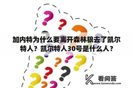 加内特为什么要离开森林狼去了凯尔特人？凯尔特人30号是什么人？