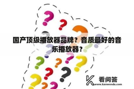 国产顶级播放器品牌？音质最好的音乐播放器？