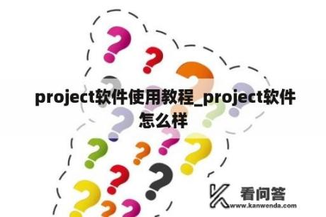  project软件使用教程_project软件怎么样