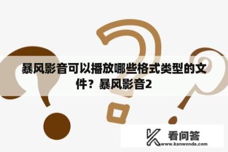 暴风影音可以播放哪些格式类型的文件？暴风影音2