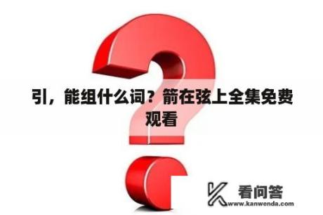 引，能组什么词？箭在弦上全集免费观看