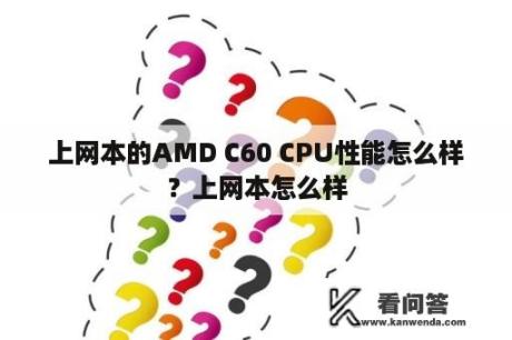 上网本的AMD C60 CPU性能怎么样？上网本怎么样