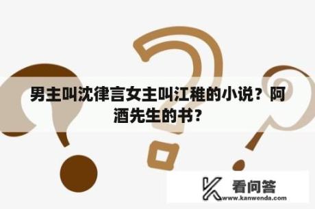 男主叫沈律言女主叫江稚的小说？阿酒先生的书？